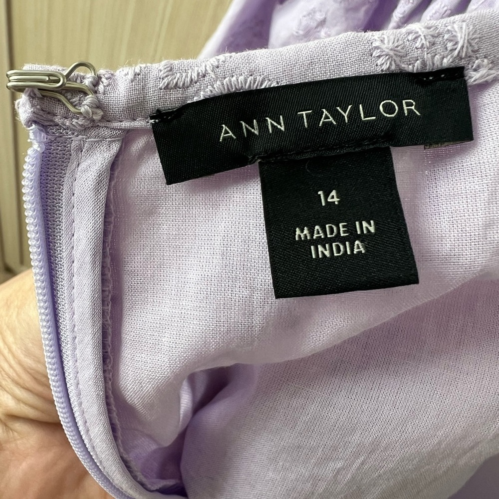 Ann Taylor Lilac Eyelet Midi Dress - Picture 8 of 8